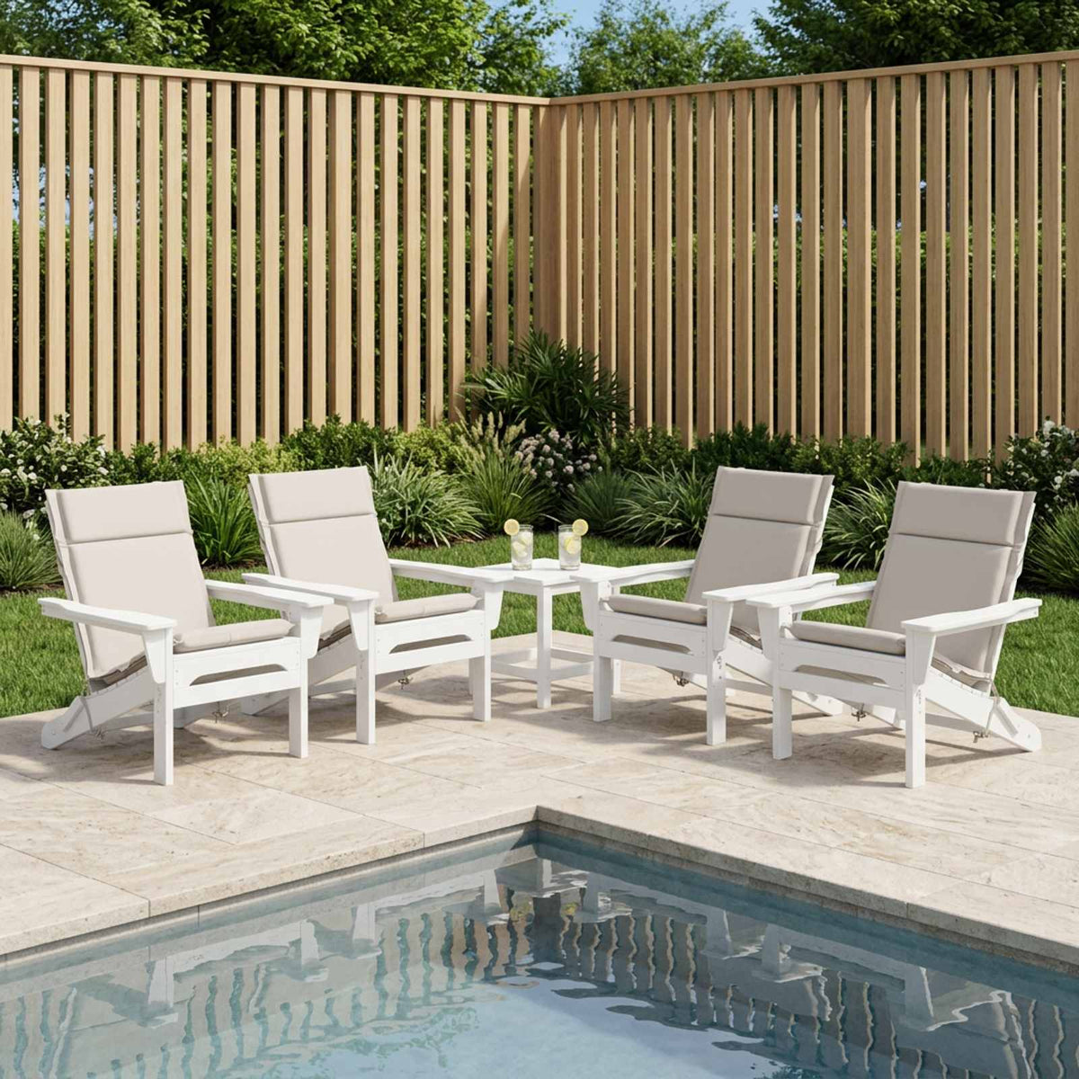 Low Back Chair Cushion GEMERT 100% Polyester Taupe 110 x 50 x 3 cm 6 pcs White (melange)