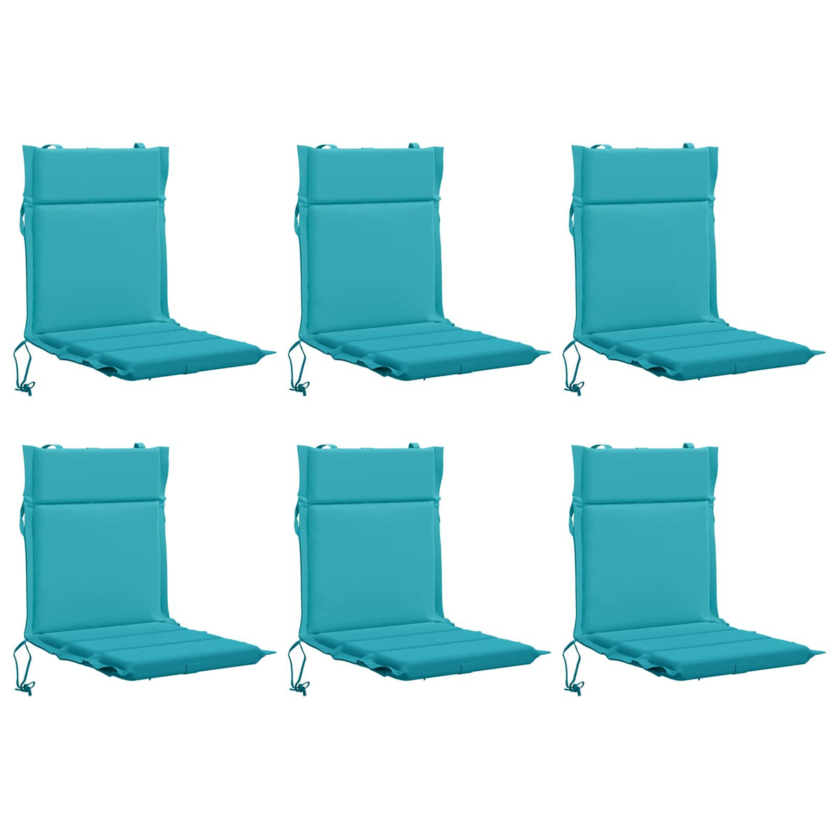 Low Back Chair Cushion GEMERT 100% Polyester Taupe 110 x 50 x 3 cm 6 pcs Turquoise (polyester)