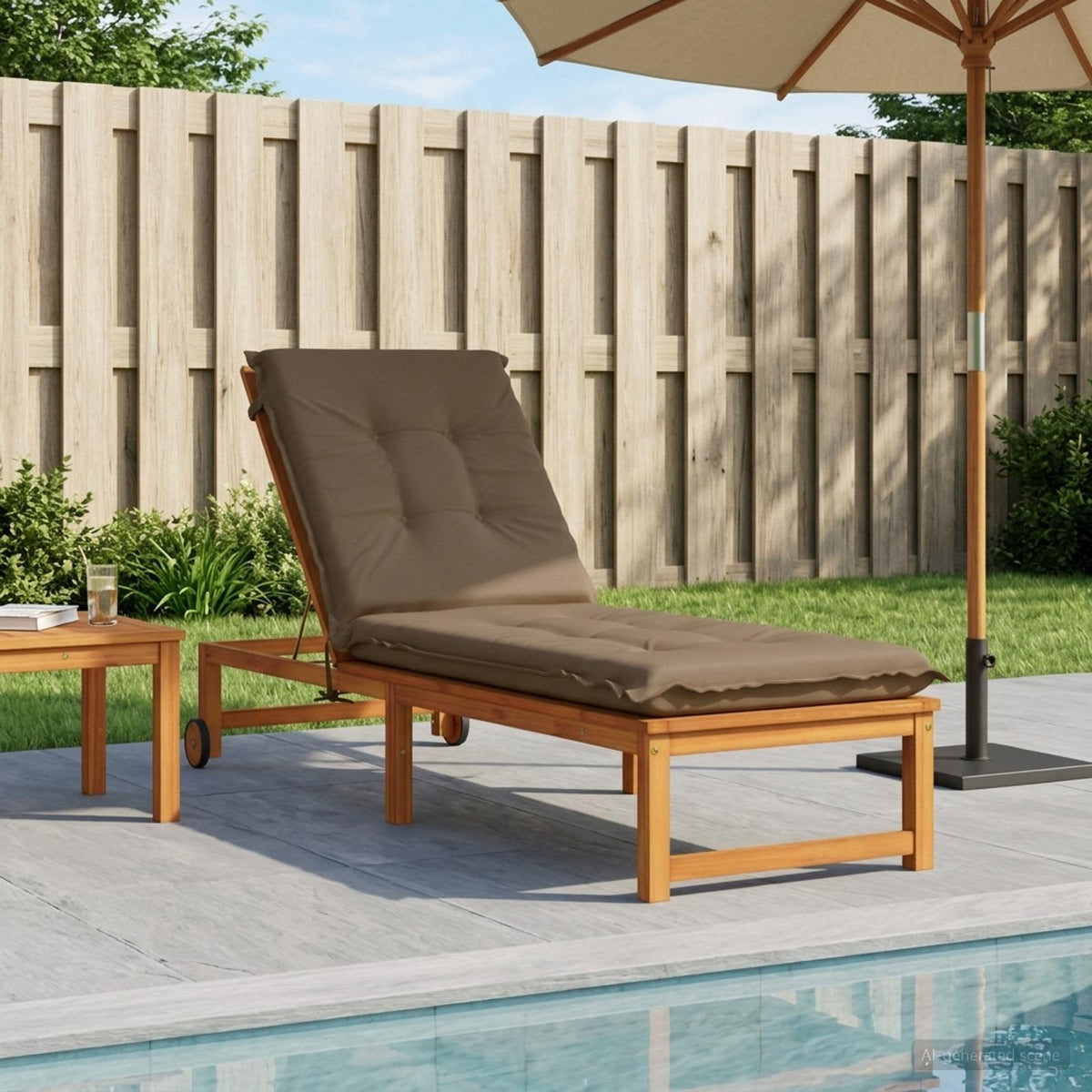 Sunlounger Cushion GEMERT 100% Polyester Melange 190 x 50 x 9 cm Taupe