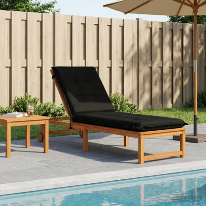 Sunlounger Cushion GEMERT 100% Polyester Melange 190 x 50 x 9 cm Black
