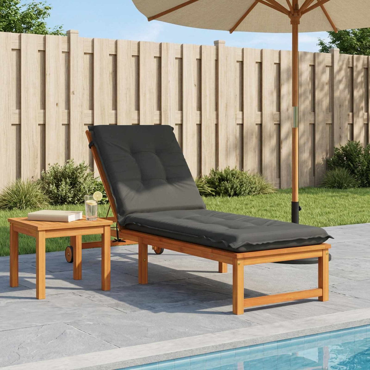 Sunlounger Cushion GEMERT Polyester 190 x 50 x 9 cm Anthracite