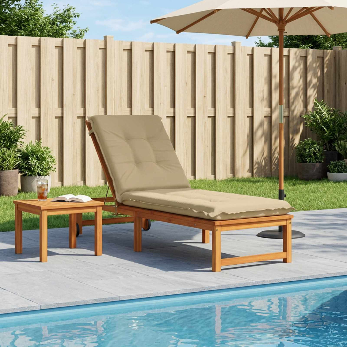 Sunlounger Cushion GEMERT Polyester 190 x 60 x 9 cm Beige