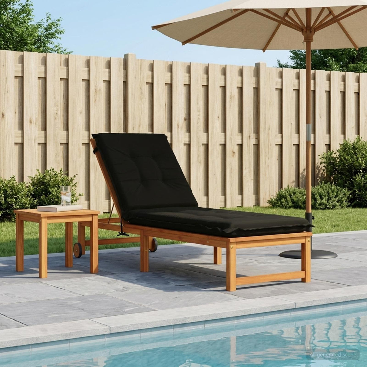 Sunlounger Cushion GEMERT Polyester 190 x 60 x 9 cm Black
