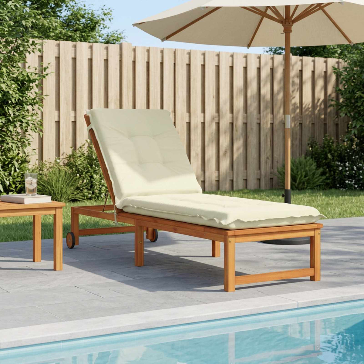 Sunlounger Cushion GEMERT Polyester 190 x 60 x 9 cm Cream
