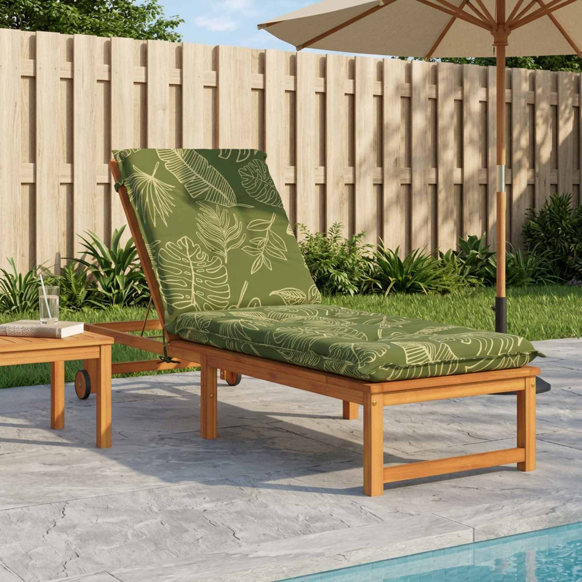 Sunlounger Cushion GEMERT Polyester 190 x 60 x 9 cm Leaf design
