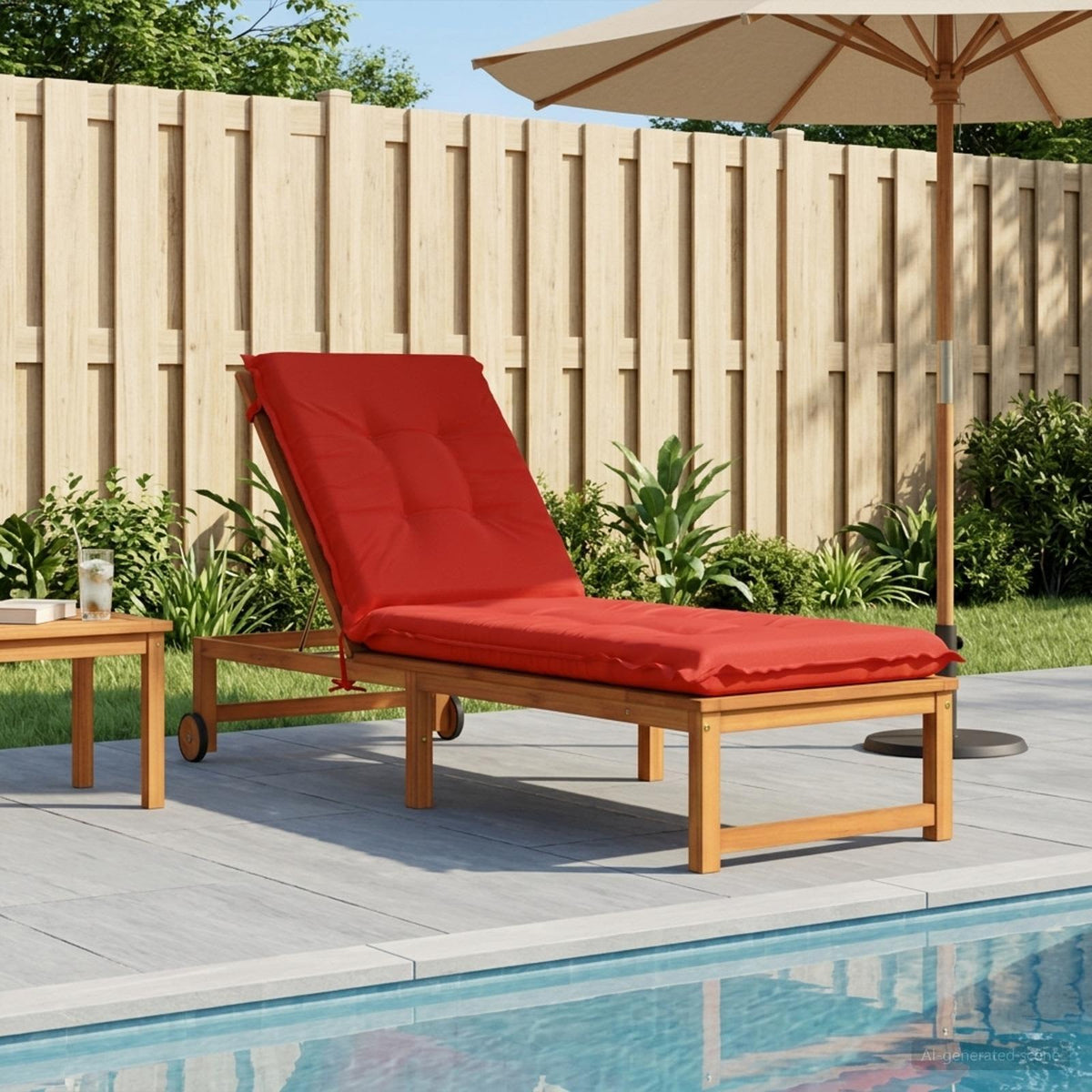 Sunlounger Cushion GEMERT Polyester 190 x 60 x 9 cm Red