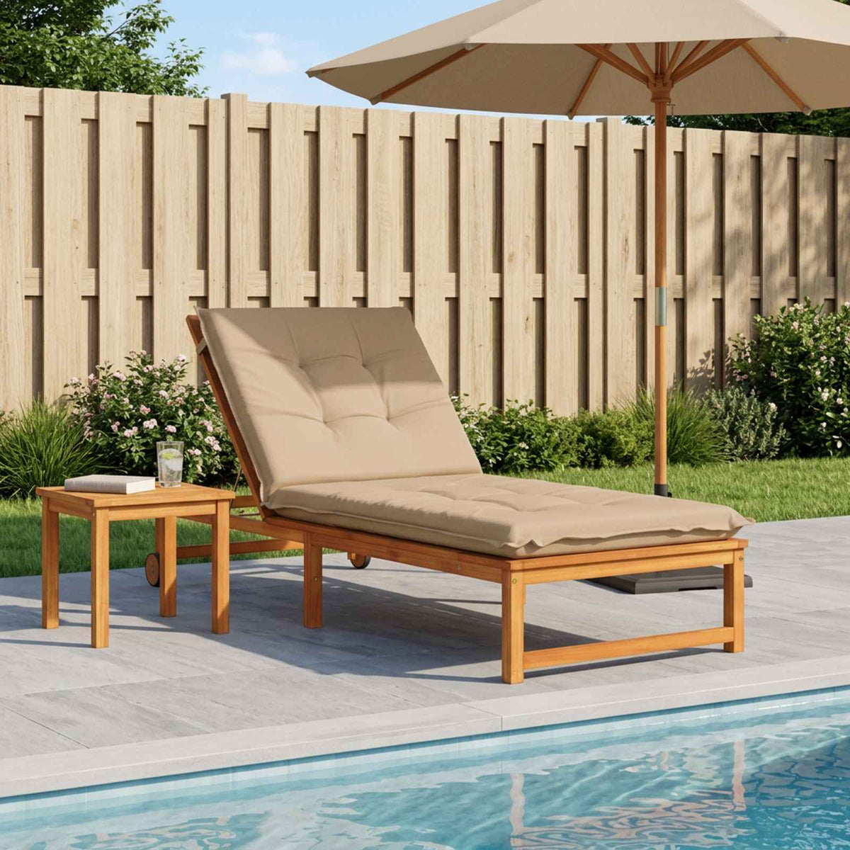 Sunlounger Cushion GEMERT 100% Polyester Melange 190 x 70 x 9 cm Sand