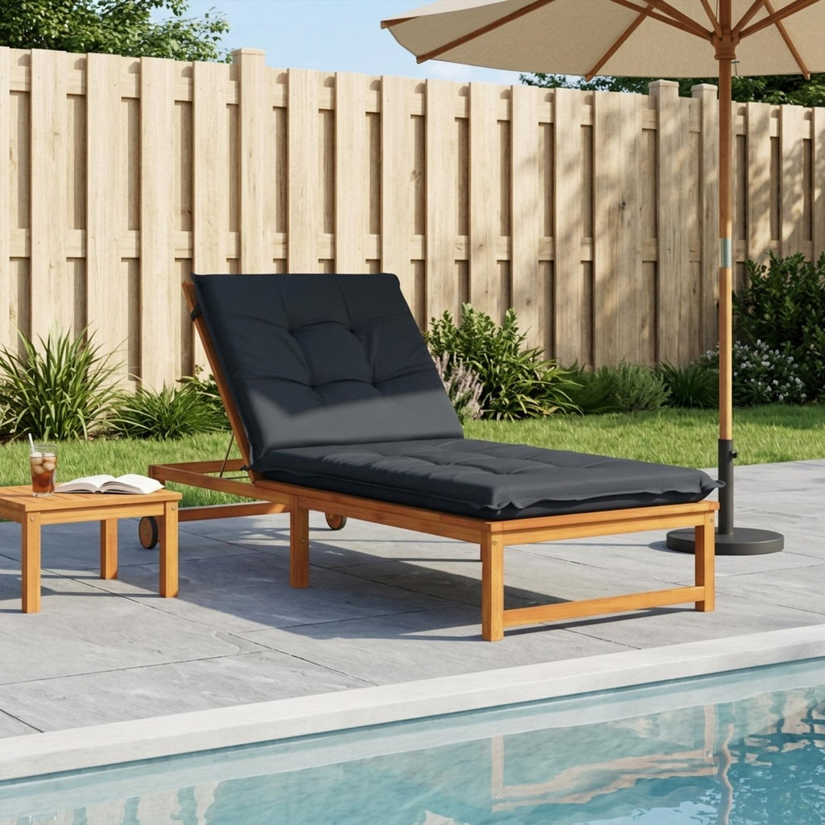 Sunlounger Cushion GEMERT 100% Polyester Melange 190 x 90 x 9 cm Dark blue