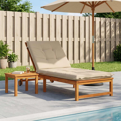 Sunlounger Cushion GEMERT 100% Polyester Melange 190 x 70 x 9 cm Cream