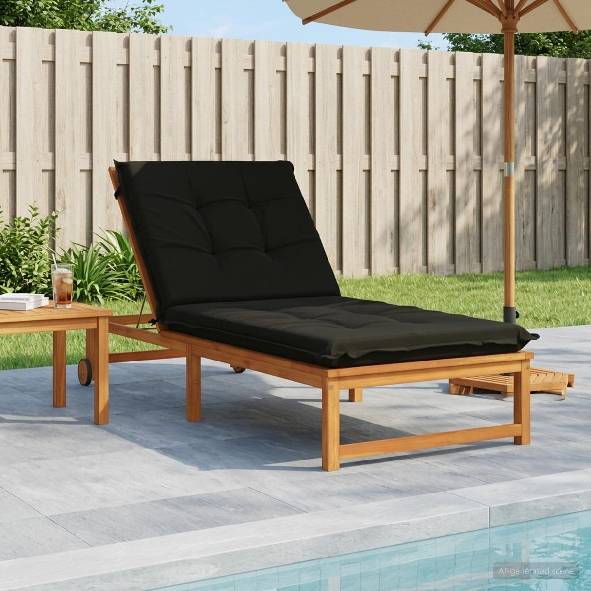 Sunlounger Cushion GEMERT Polyester 190 x 90 x 9 cm Black