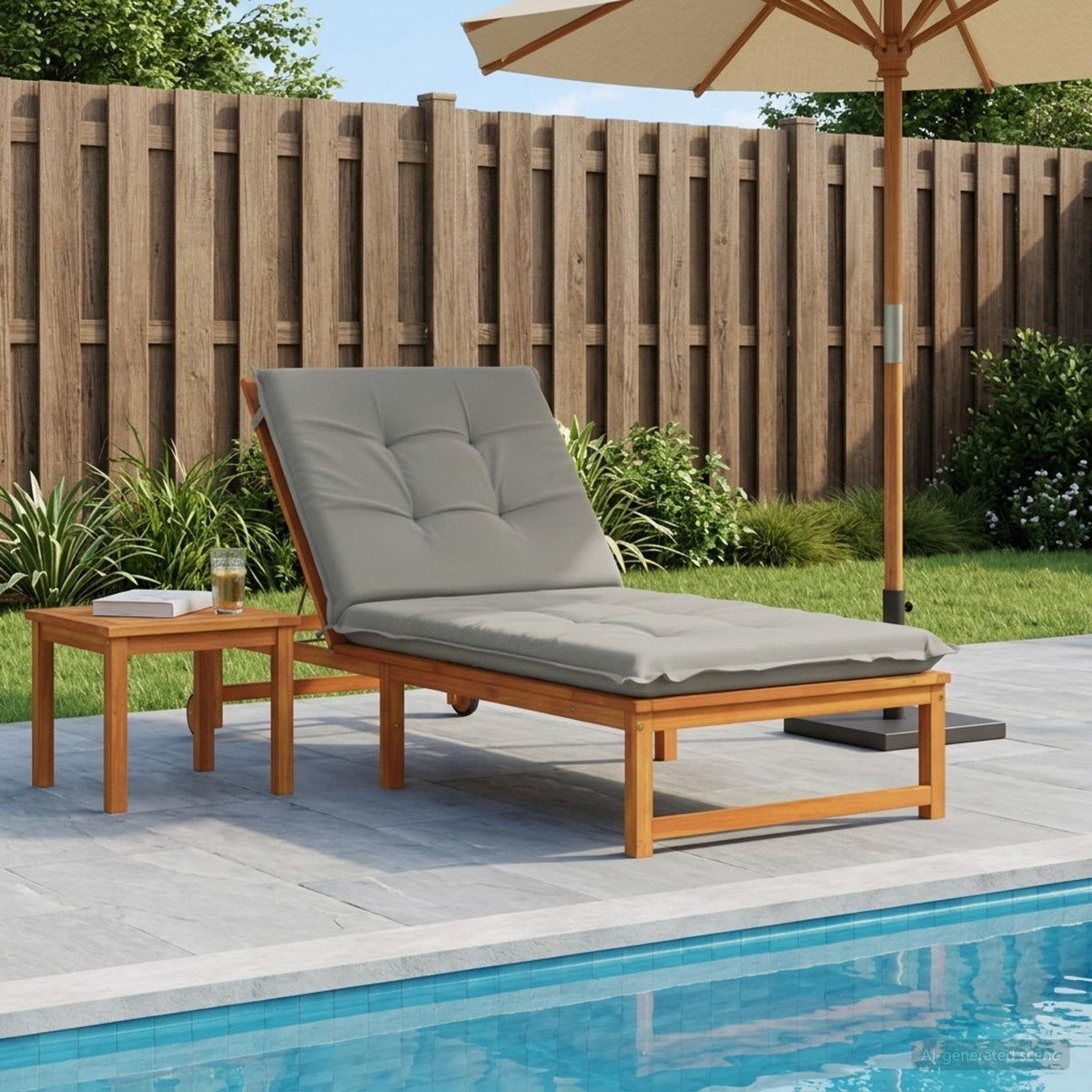 Sunlounger Cushion GEMERT Polyester 190 x 90 x 9 cm Grey