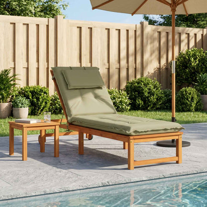 Sunlounger Cushion GEMERT 100% Polyester Melange Light green 190 x 50 x 9 cm