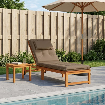 Sunlounger Cushion GEMERT 100% Polyester Melange Taupe 190 x 50 x 9 cm