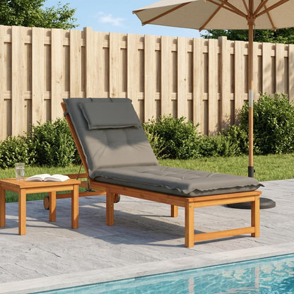Sunlounger Cushion GEMERT 100% Polyester Melange Grey 190 x 60 x 9 cm