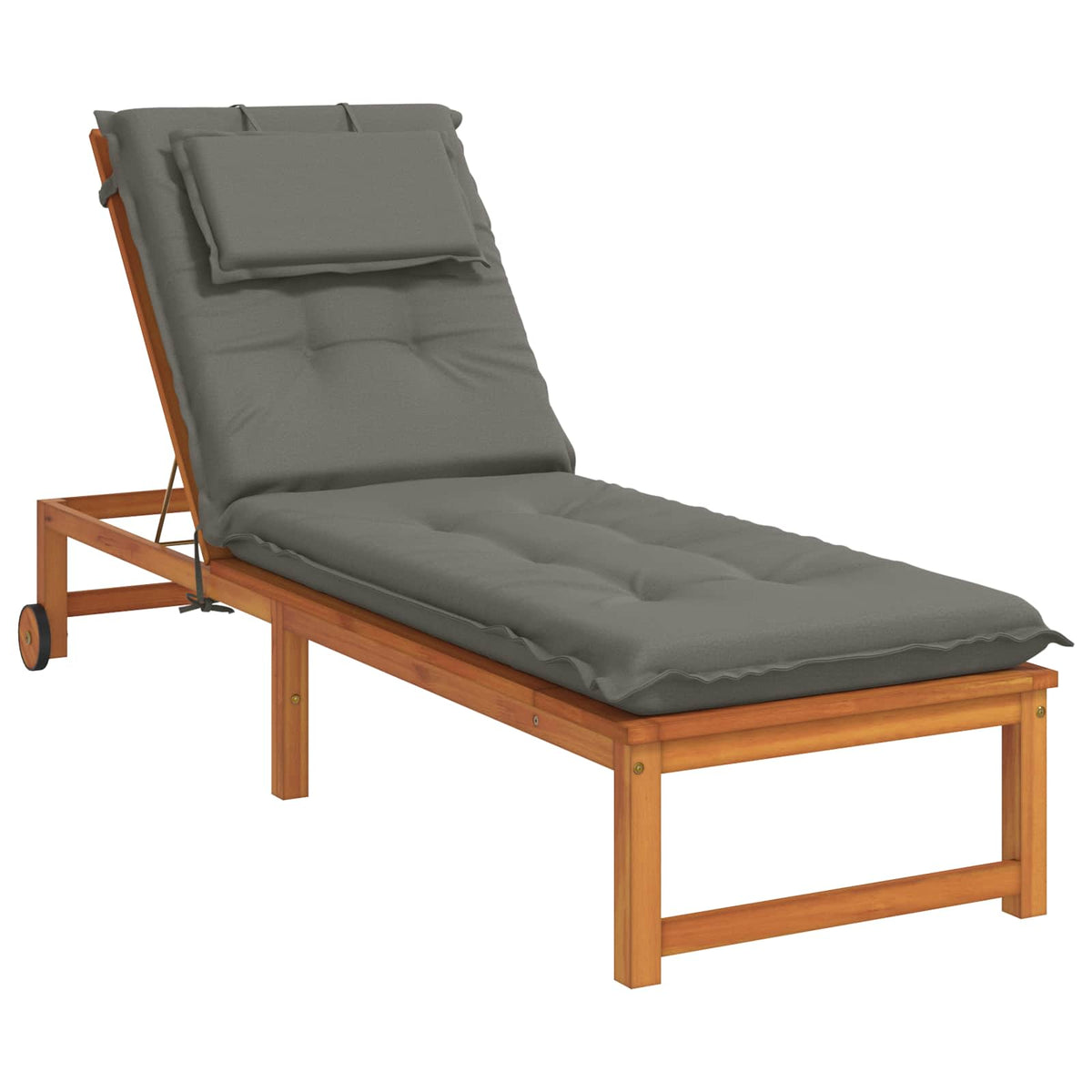Sunlounger Cushion GEMERT 100% Polyester Melange Grey 190 x 60 x 9 cm