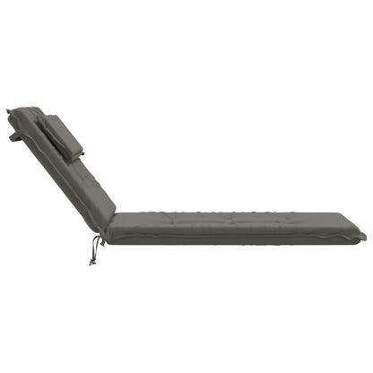 Sunlounger Cushion GEMERT 100% Polyester Melange Grey 190 x 60 x 9 cm