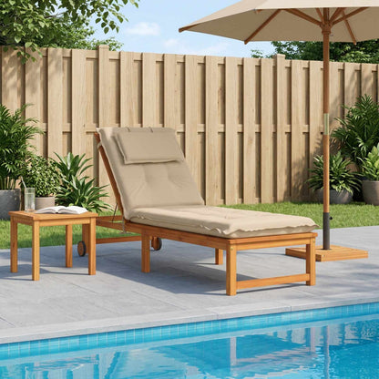 Sunlounger Cushion GEMERT 100% Polyester Melange Cream 190 x 50 x 9 cm