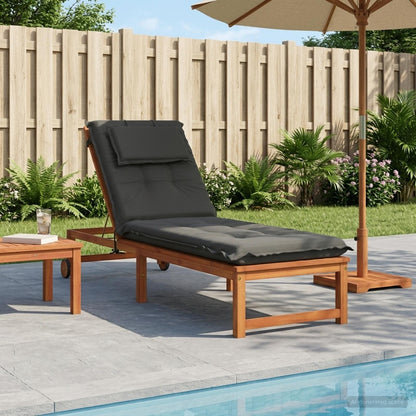 Sunlounger Cushion GEMERT Polyester Anthracite 190 x 60 x 9 cm