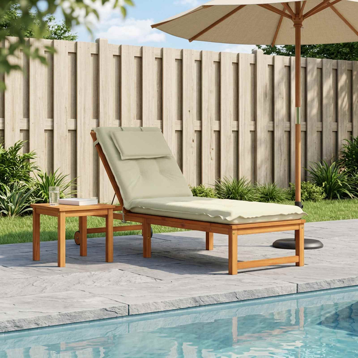 Sunlounger Cushion GEMERT Polyester Cream 190 x 50 x 9 cm