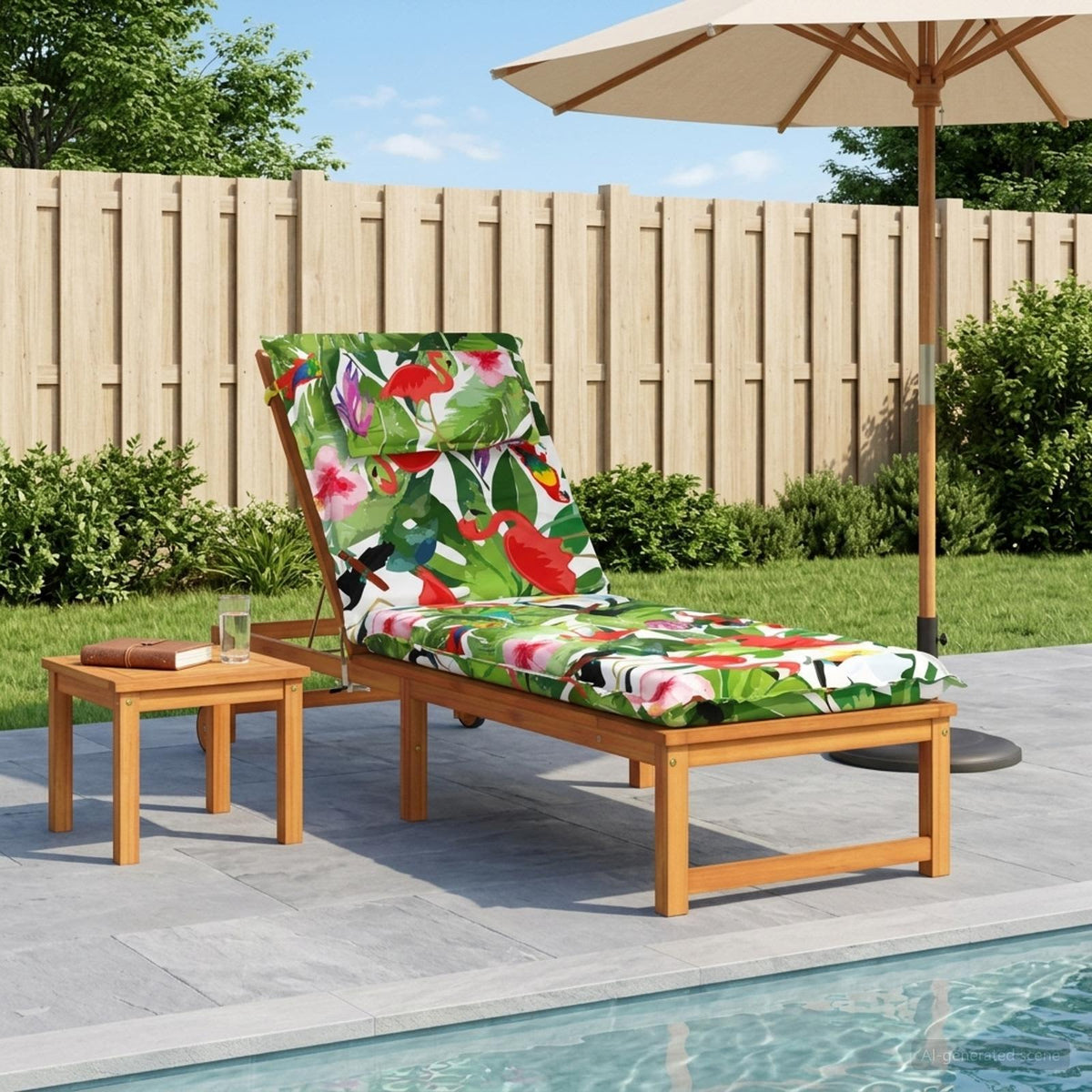 Sunlounger Cushion GEMERT Polyester Multicolour 190 x 60 x 9 cm