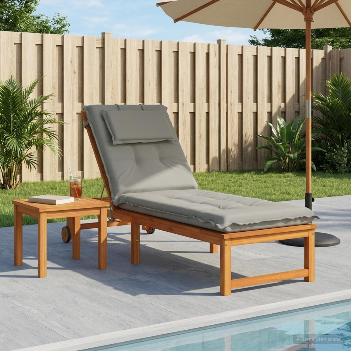 Sunlounger Cushion GEMERT Polyester Grey 190 x 50 x 9 cm