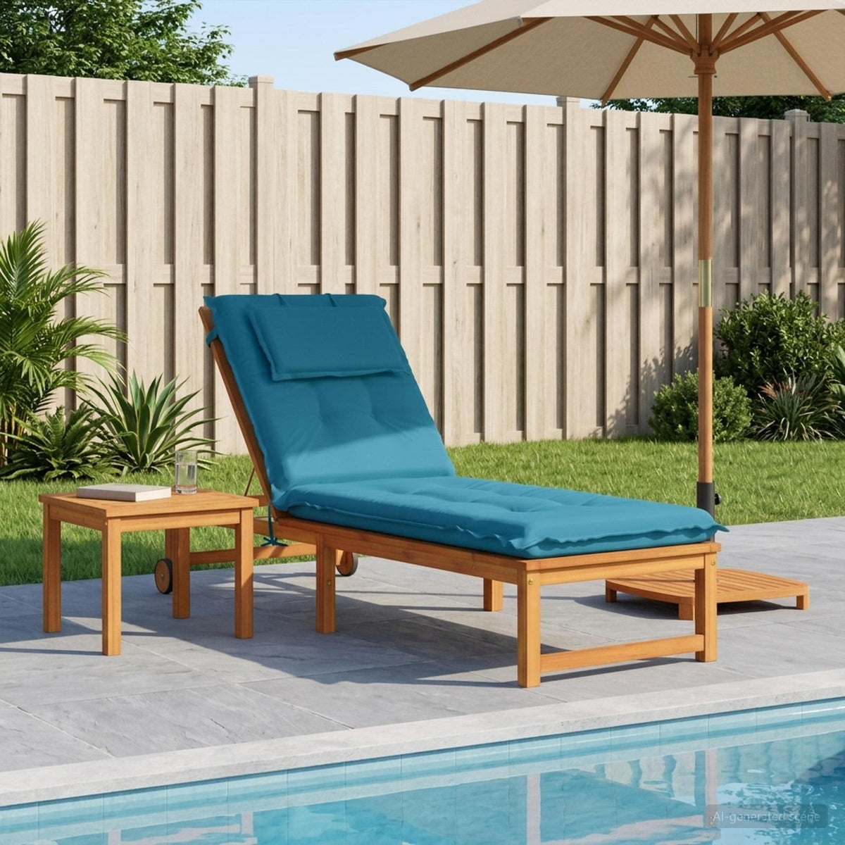 Sunlounger Cushion GEMERT Polyester Light blue 190 x 60 x 9 cm