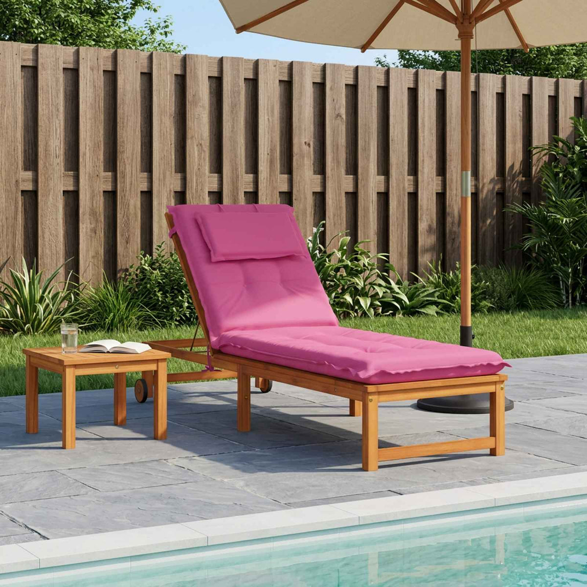 Sunlounger Cushion GEMERT Polyester Pink 190 x 50 x 9 cm