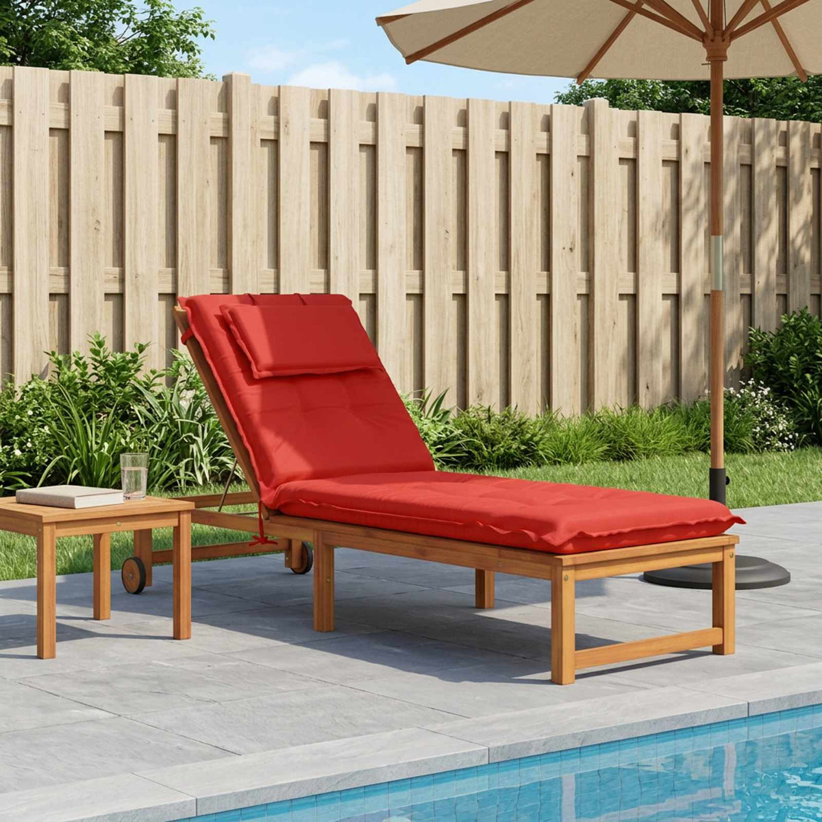 Sunlounger Cushion GEMERT Polyester Red 190 x 50 x 9 cm