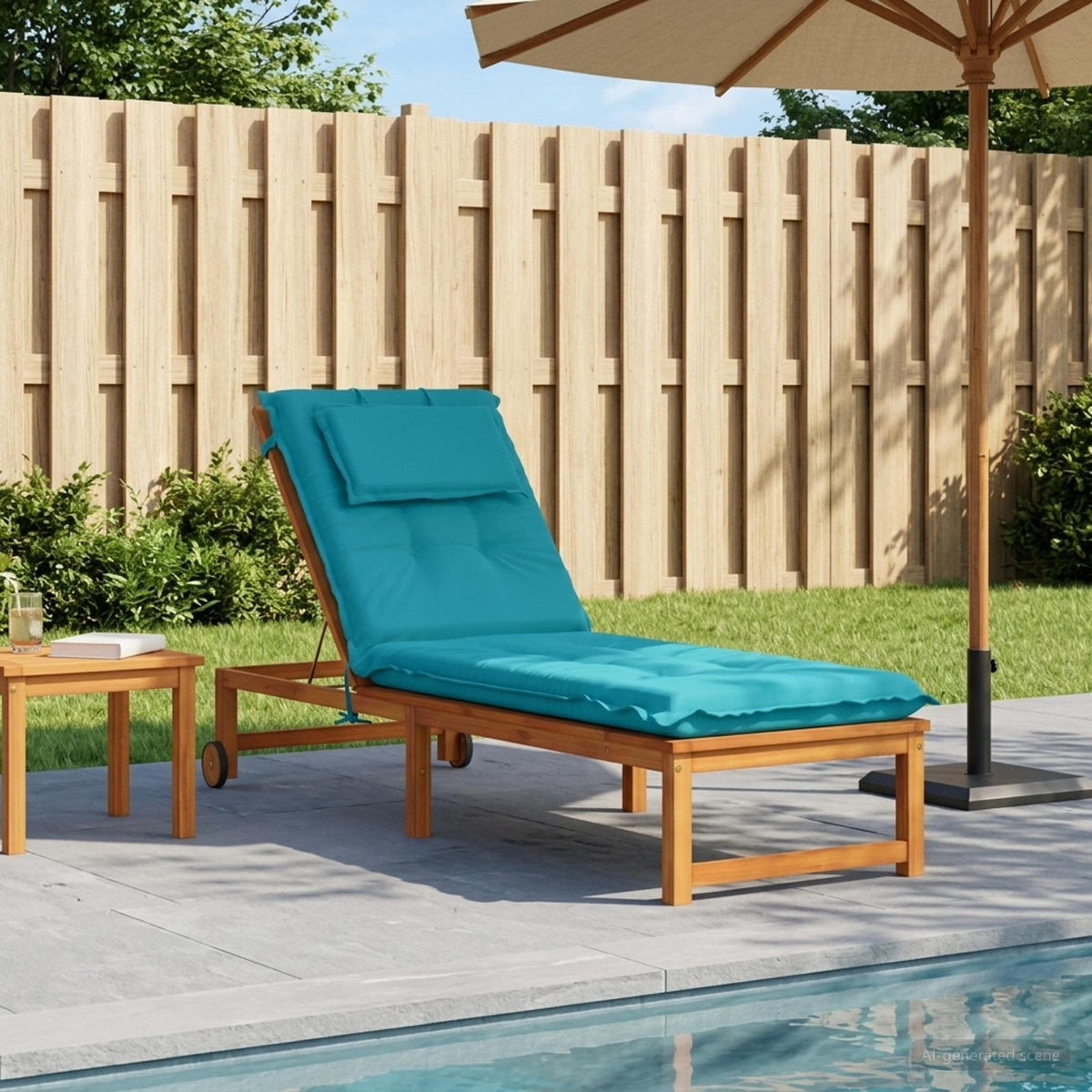 Sunlounger Cushion GEMERT Polyester Turquoise 190 x 50 x 9 cm