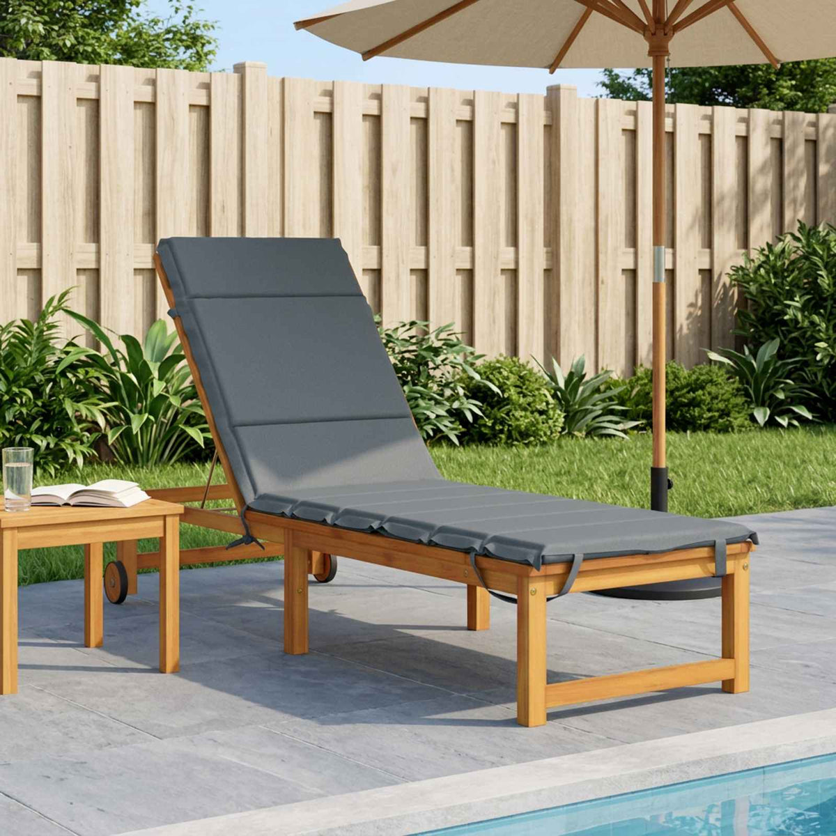 Sunlounger Cushion GEMERT 100% Polyester Melange 200 x 55 x 3 cm Blue