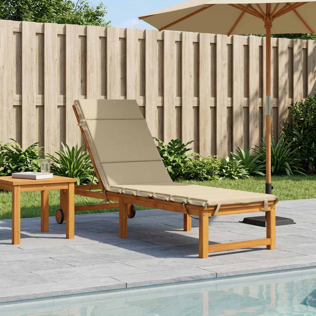 Sunlounger Cushion GEMERT Polyester 200 x 60 x 3 cm Beige