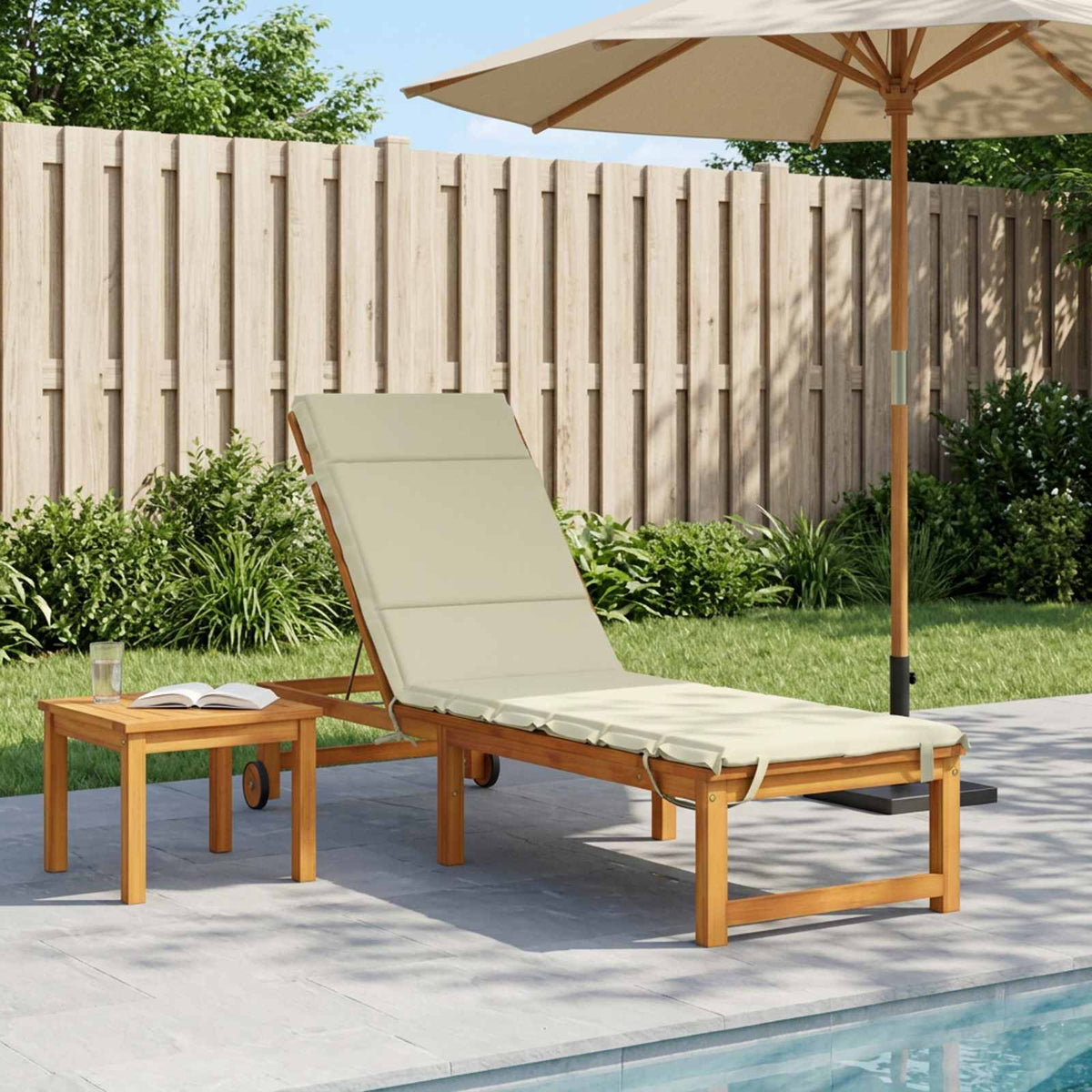 Sunlounger Cushion GEMERT Polyester 200 x 60 x 3 cm Cream