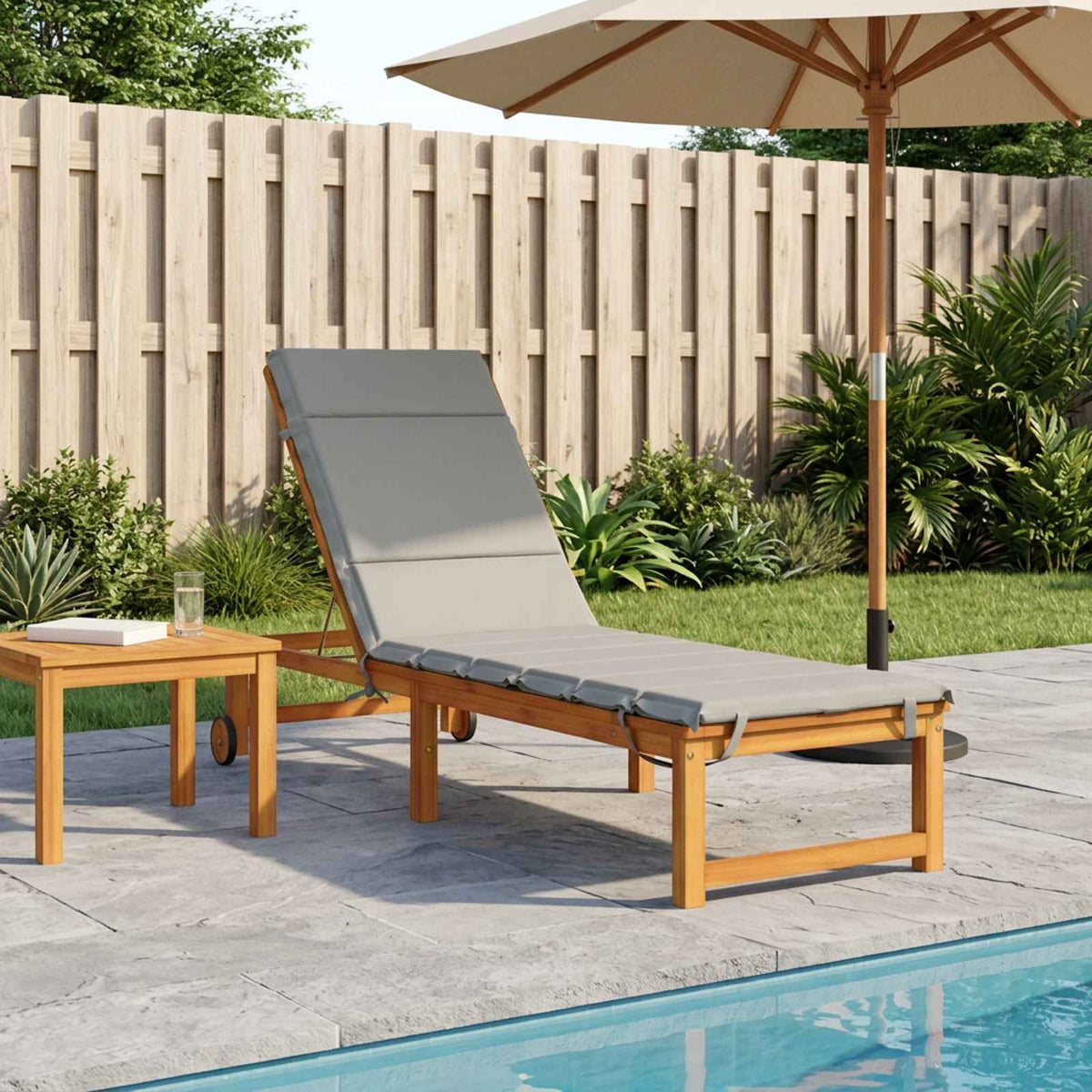 Sunlounger Cushion GEMERT Polyester 200 x 60 x 3 cm Grey