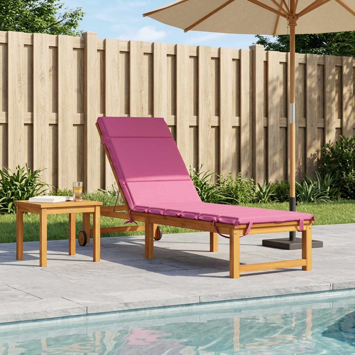 Sunlounger Cushion GEMERT Polyester 200 x 60 x 3 cm Pink