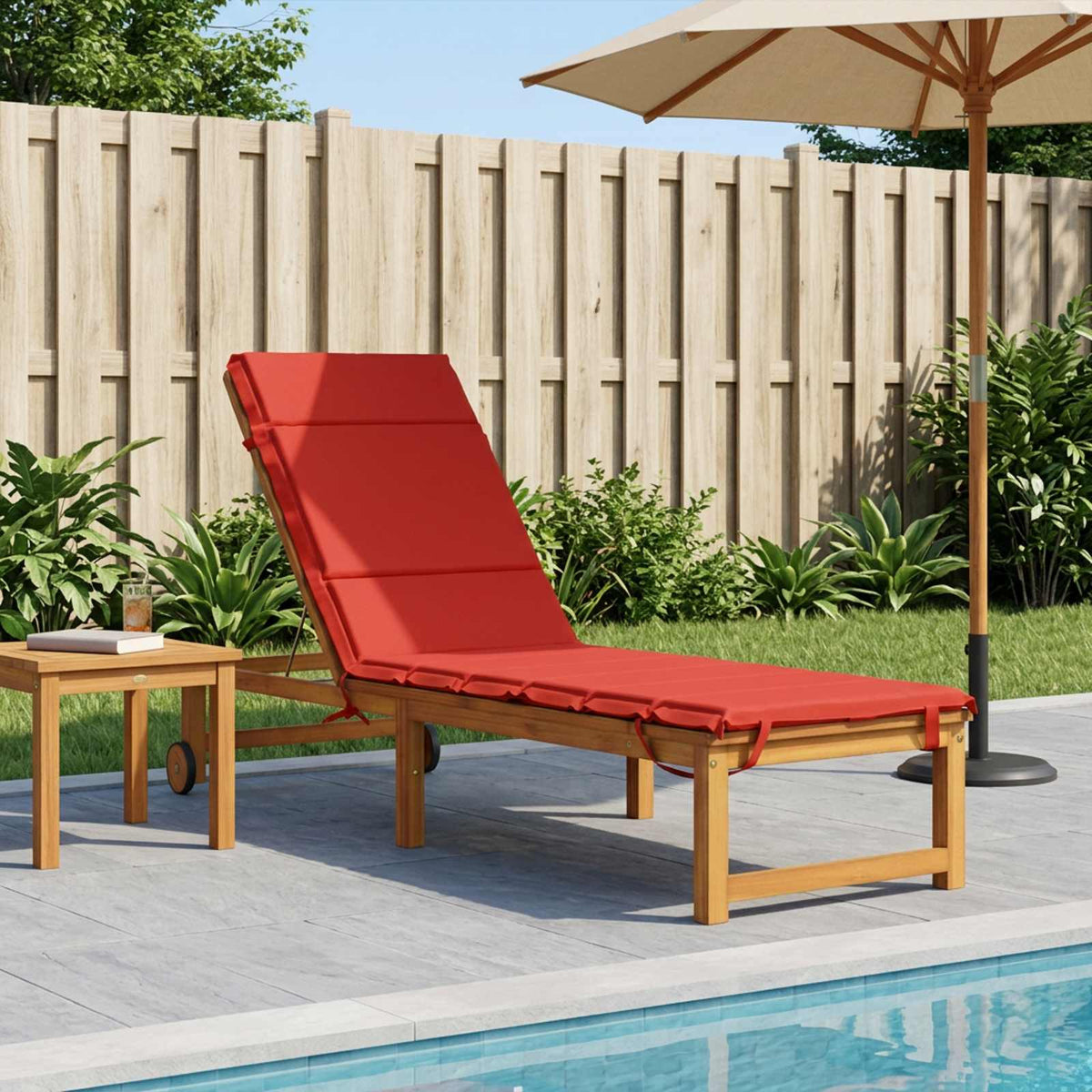 Sunlounger Cushion GEMERT Polyester 200 x 60 x 3 cm Red
