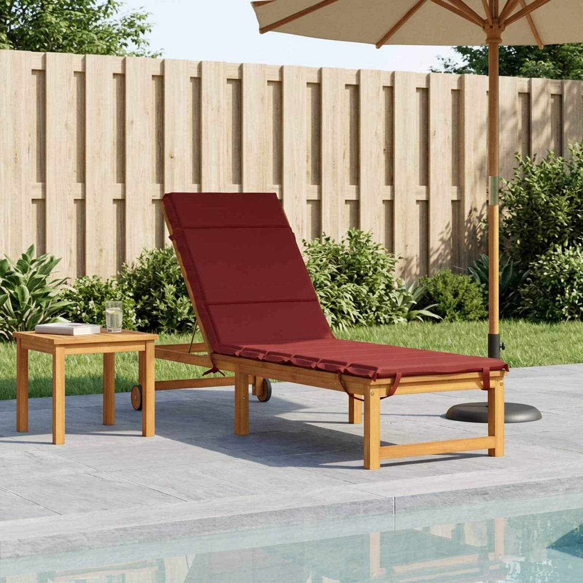 Sunlounger Cushion GEMERT Polyester 200 x 60 x 3 cm Wine red