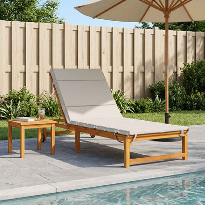 Sunlounger Cushion GEMERT 100% Polyester Melange 200 x 70 x 3 cm White
