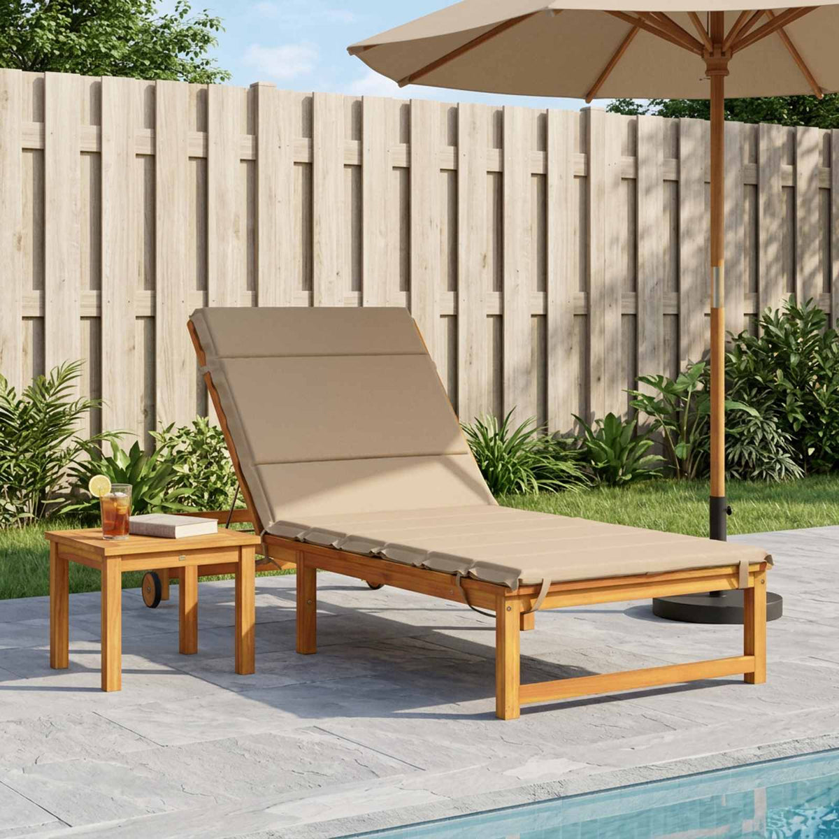 Sunlounger Cushion GEMERT 100% Polyester Melange 200 x 70 x 3 cm Sand