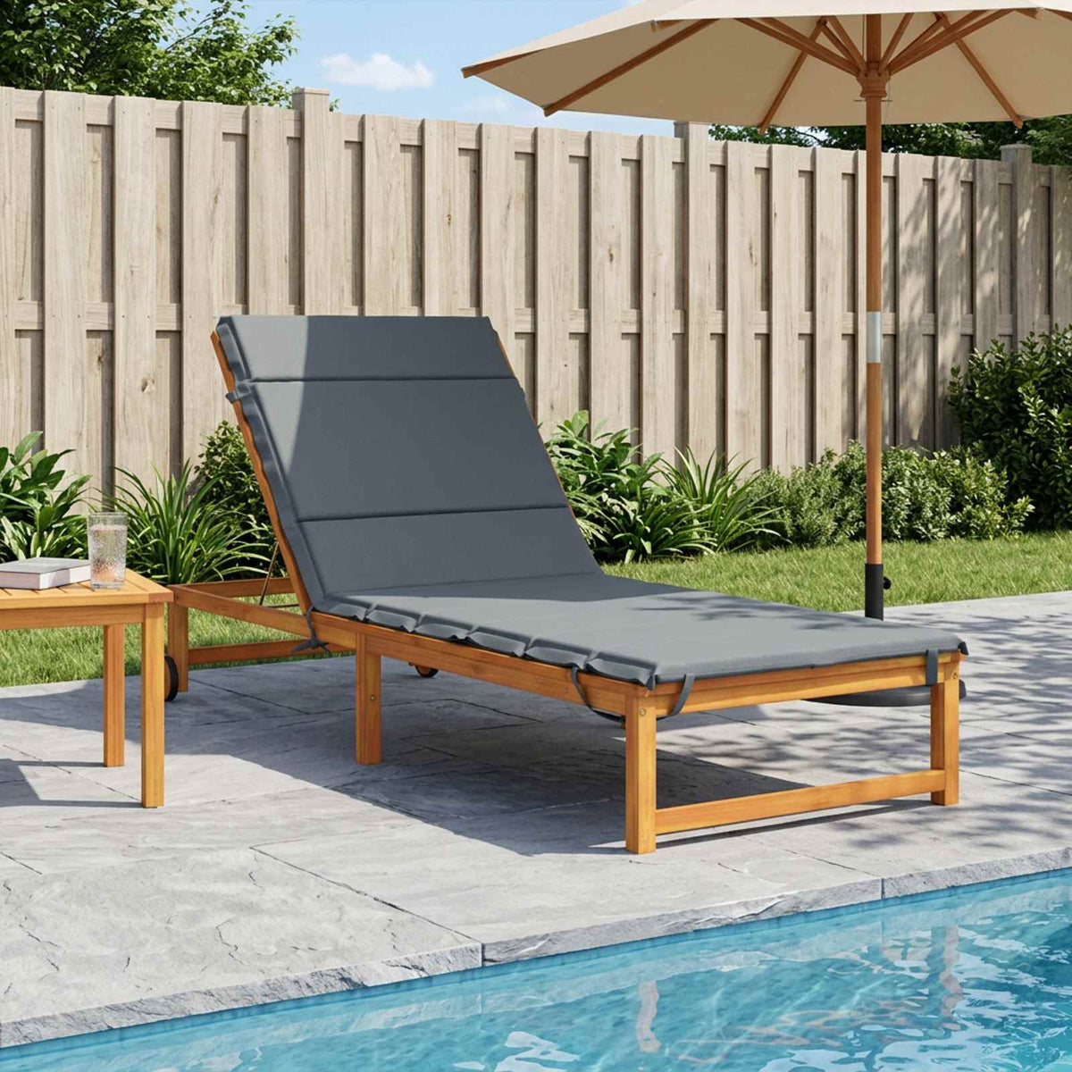 Sunlounger Cushion GEMERT 100% Polyester Melange 200 x 70 x 3 cm Blue