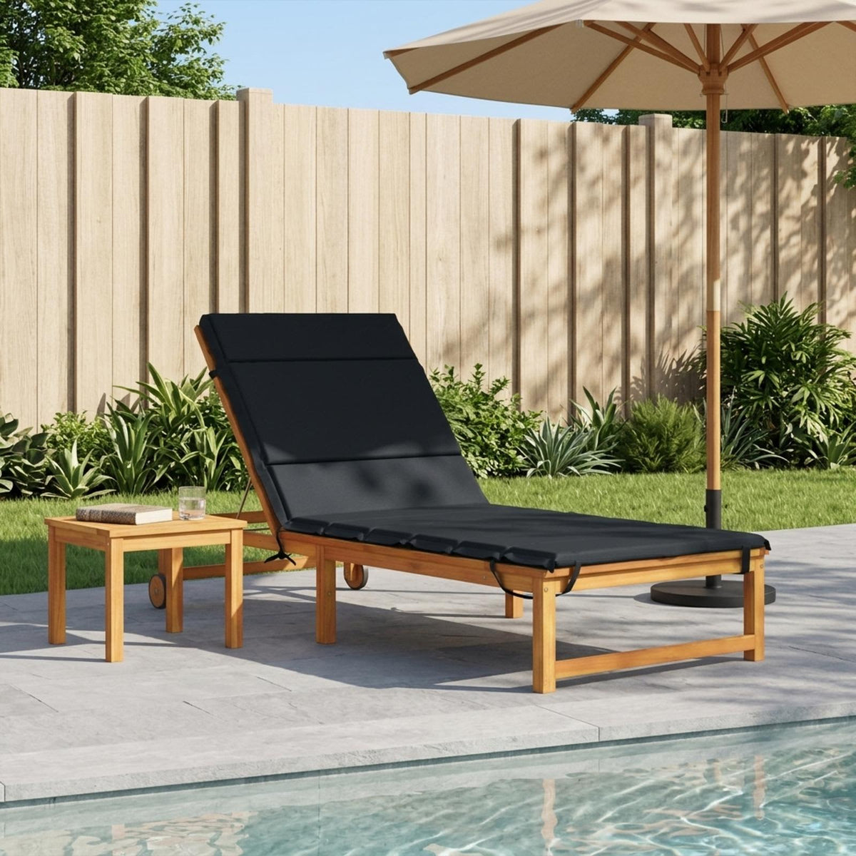 Sunlounger Cushion GEMERT 100% Polyester Melange 200 x 70 x 3 cm Dark blue