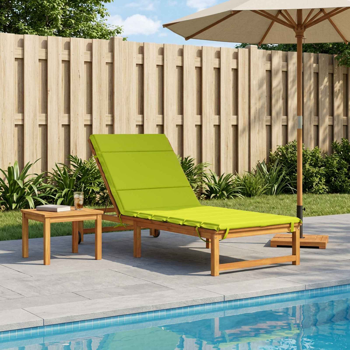 Sunlounger Cushion GEMERT Polyester 200 x 70 x 3 cm Bright green