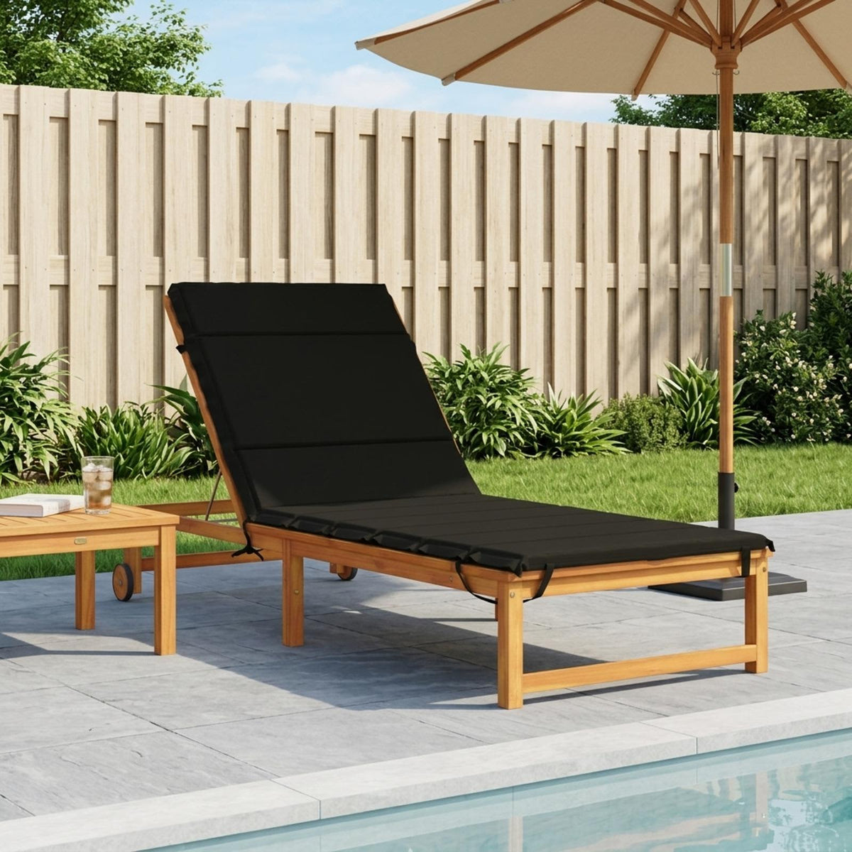 Sunlounger Cushion GEMERT Polyester 200 x 70 x 3 cm Black