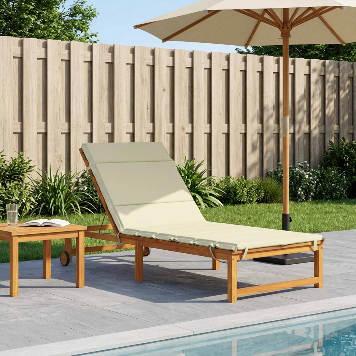 Sunlounger Cushion GEMERT Polyester 200 x 70 x 3 cm Cream