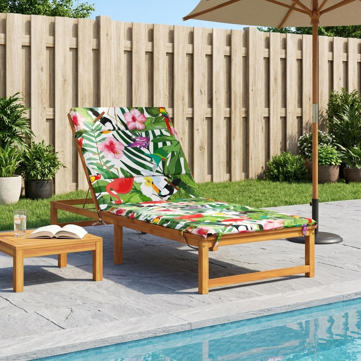 Sunlounger Cushion GEMERT Polyester 200 x 70 x 3 cm Multicolour