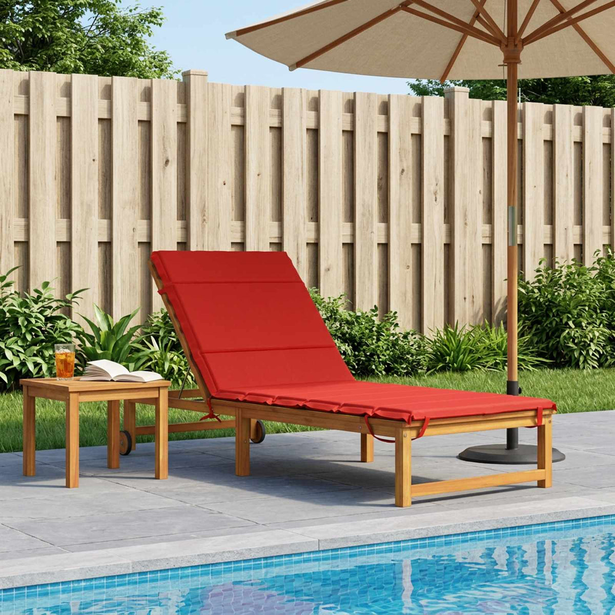Sunlounger Cushion GEMERT Polyester 200 x 90 x 3 cm Red