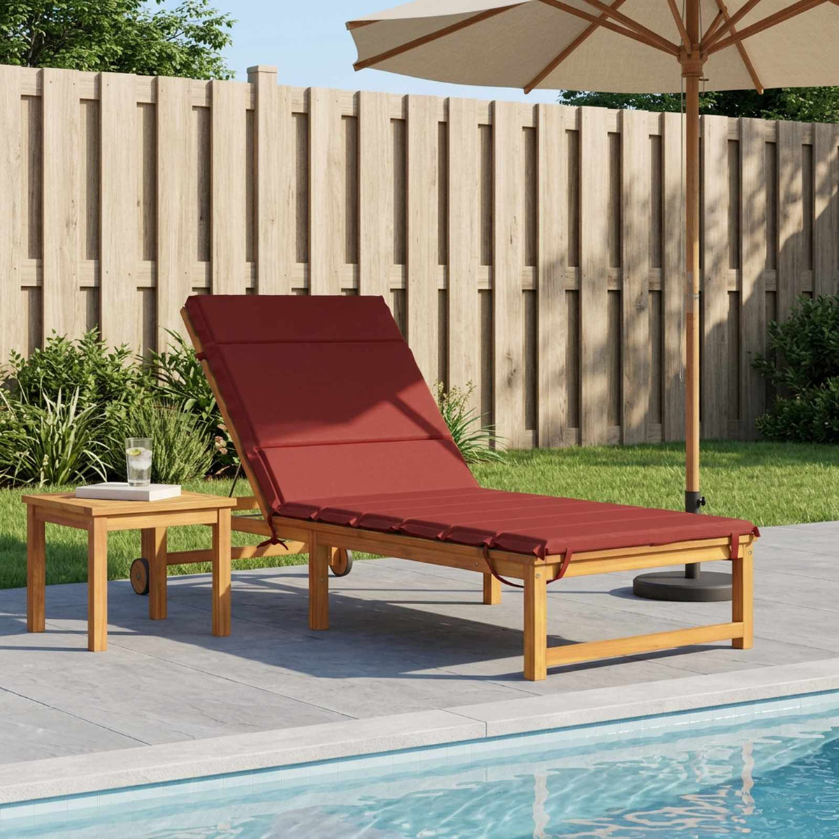 Sunlounger Cushion GEMERT Polyester 200 x 70 x 3 cm Wine red