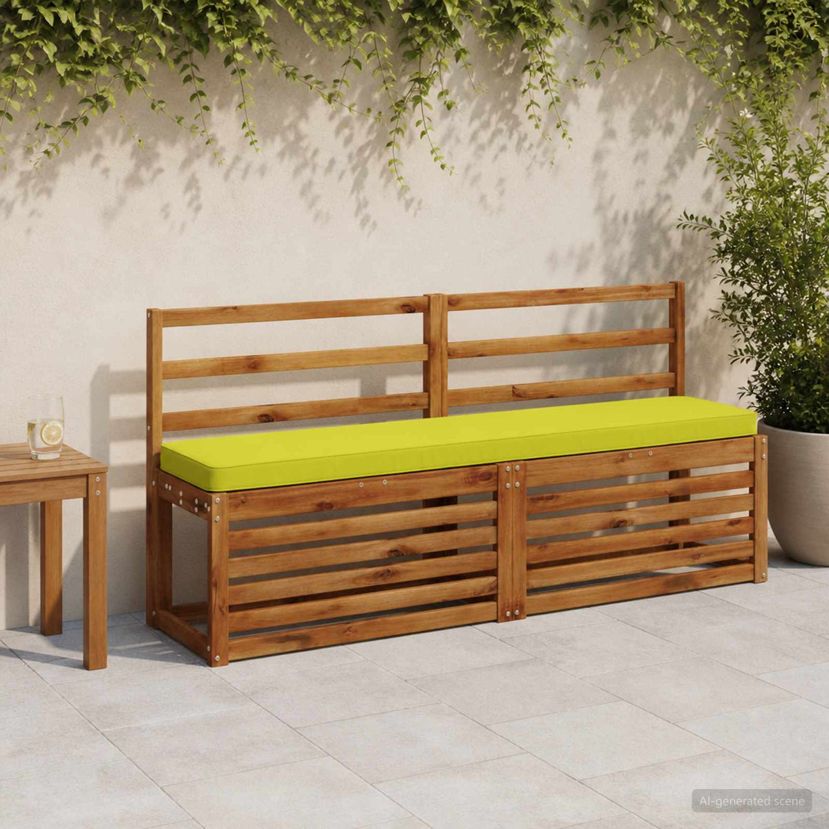 2-Piece Bench Cushions VUGHT 100% Polyester Grey 2 pcs Length 30 cm Width 150 cm Bright green (polyester)