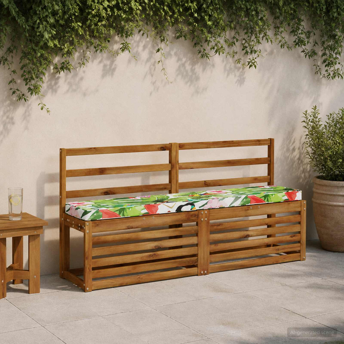 2-Piece Bench Cushions VUGHT 100% Polyester Grey 2 pcs Length 30 cm Width 150 cm Multicolour (polyester)