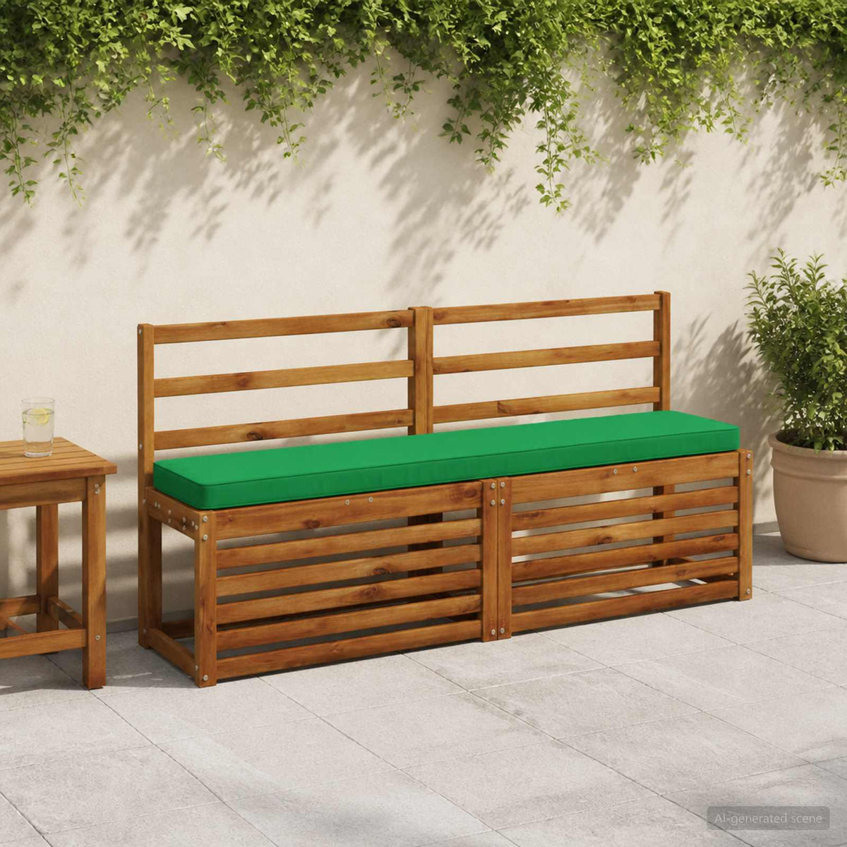 2-Piece Bench Cushions VUGHT 100% Polyester Grey 2 pcs Length 30 cm Width 150 cm Green (polyester)