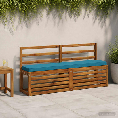 2-Piece Bench Cushions VUGHT 100% Polyester Grey 2 pcs Length 30 cm Width 150 cm Light blue (polyester)
